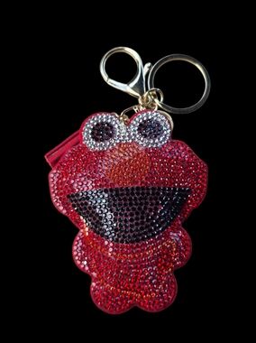 Red Rhinestone Elmo Bag Charm Keychain